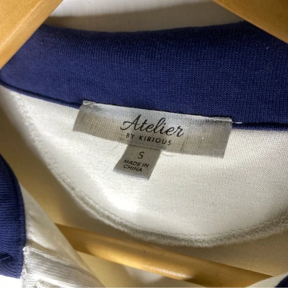 Atelier by Kirious size S striped oversized cropped preppy casual rugby polo top - Picture 7 of 8